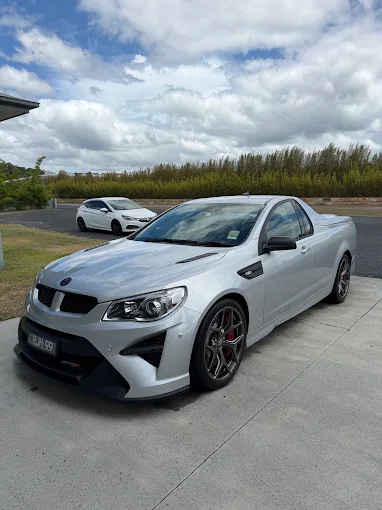 Silver HSV Maloo ute with a deep polished shine