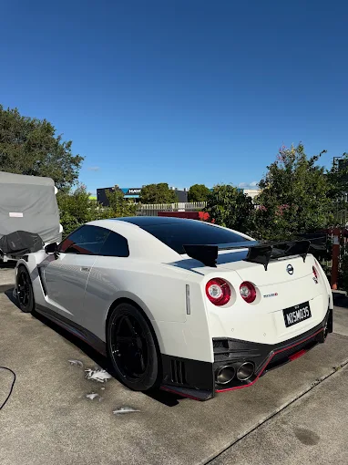 White Nissan GT-R Nismo after a full exterior detail